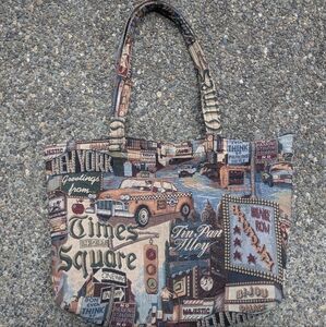 Jane Elissa NYC Times Square Tapestry Tote Bag
